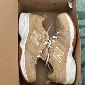 New Balance Beige and White Athletic Shoes